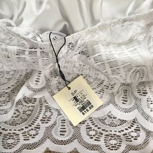 Lace and sheer crop top